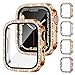 Produktbild 4Stück Doeshine Hülle für Apple Watch Series 8 41MM Displayschutzfolie voller Körper Case, Hartes PC Schutzhülle mit Displayschutz, Glitzer Strass Gesichtsabdeckung für Apple Watch Series 7 / 8(41MM)