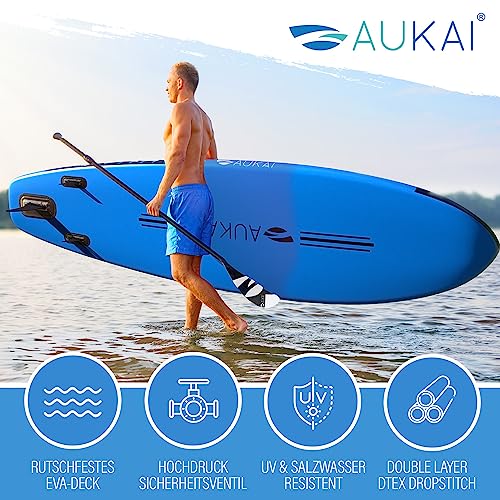 AUKAI SUP Board PRO | Aufblasbares Stand up Paddle Set | 320cm viele Modelle | 5 Jahre Garantie | inkl...