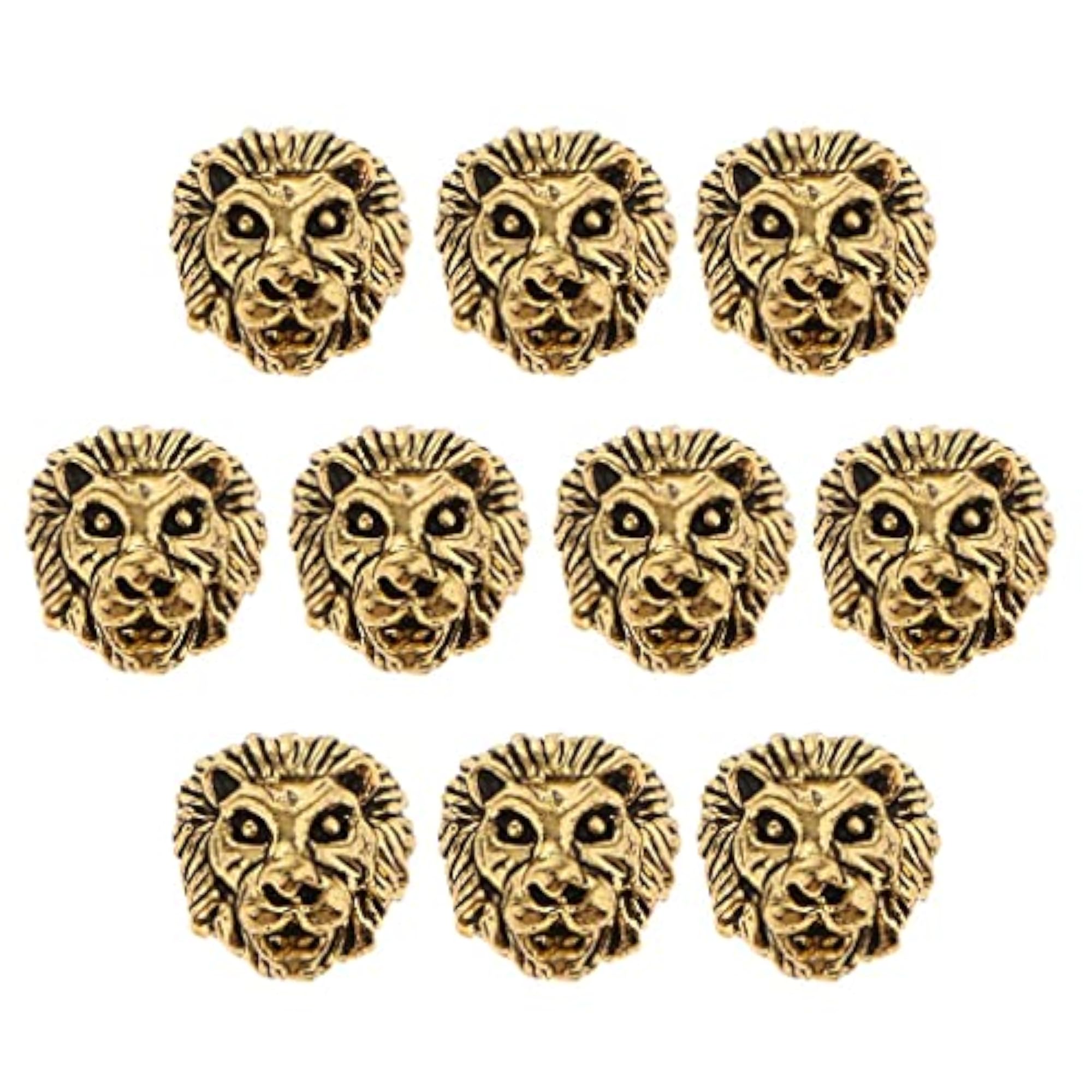10 Pcs Metal Lion Head Bracelet Necklace Connector Charm Beads