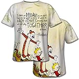 T-Shirt 3D Unisex Calvins Gift Printed Hobbes Xmas Comic Event Quotes Mom Dad Pattern Poly Printed Tops Tee Short Sleeve T Shirts for Men Women Friend Multi Color