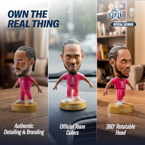 Image of Action Figure, IPL Edition 360 Rotatable Head, Cricket Player for Fans & Collectors (3 Inch Jofra Archer)