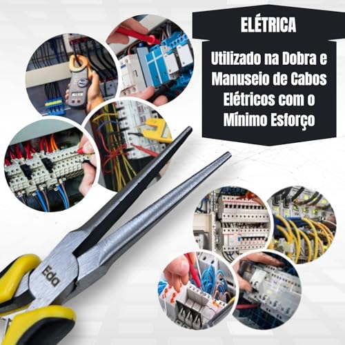 Alicate Bico Agulha Eletrônica Longo 4.12” Mola Emborrachado Bijuteria Anatômico Aço Forjado Profiss