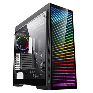 Capa para jogos Full Tower, com painel lateral de vidro temperado e espelho de LED ARGB, suporta ventiladores de 7 x 120 mm, GAMEMAX Abyss-TR