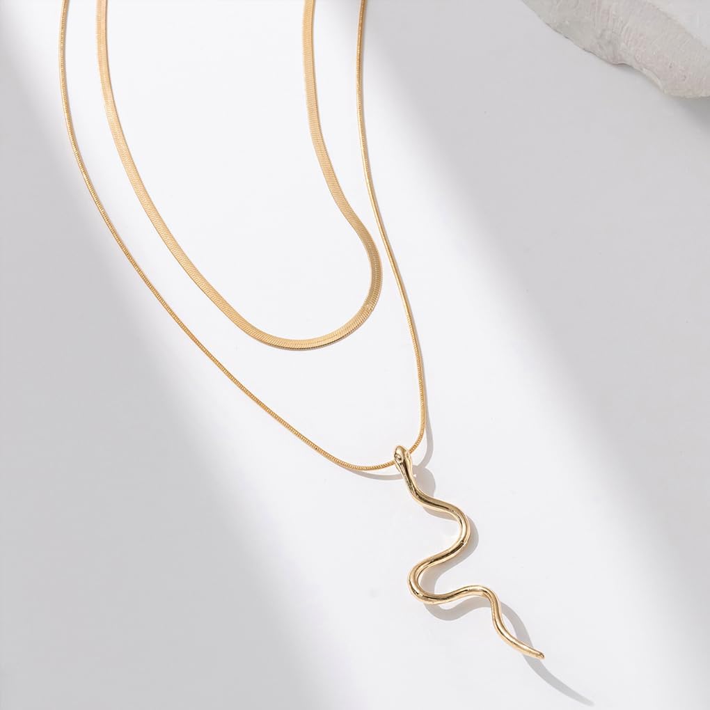 FUTIMELY Gold Snake Necklace for Women,Punk Snake Pendant Choker Necklace,Serpent Layered Necklace Gothic Jewelry - Image 5