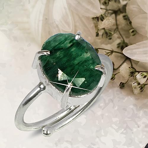Image of Certified Green Aventurine Ring Natural Crystal Gemstone Adjustable Ring. Charged by Reiki Grandmaster & Vastu Expert
