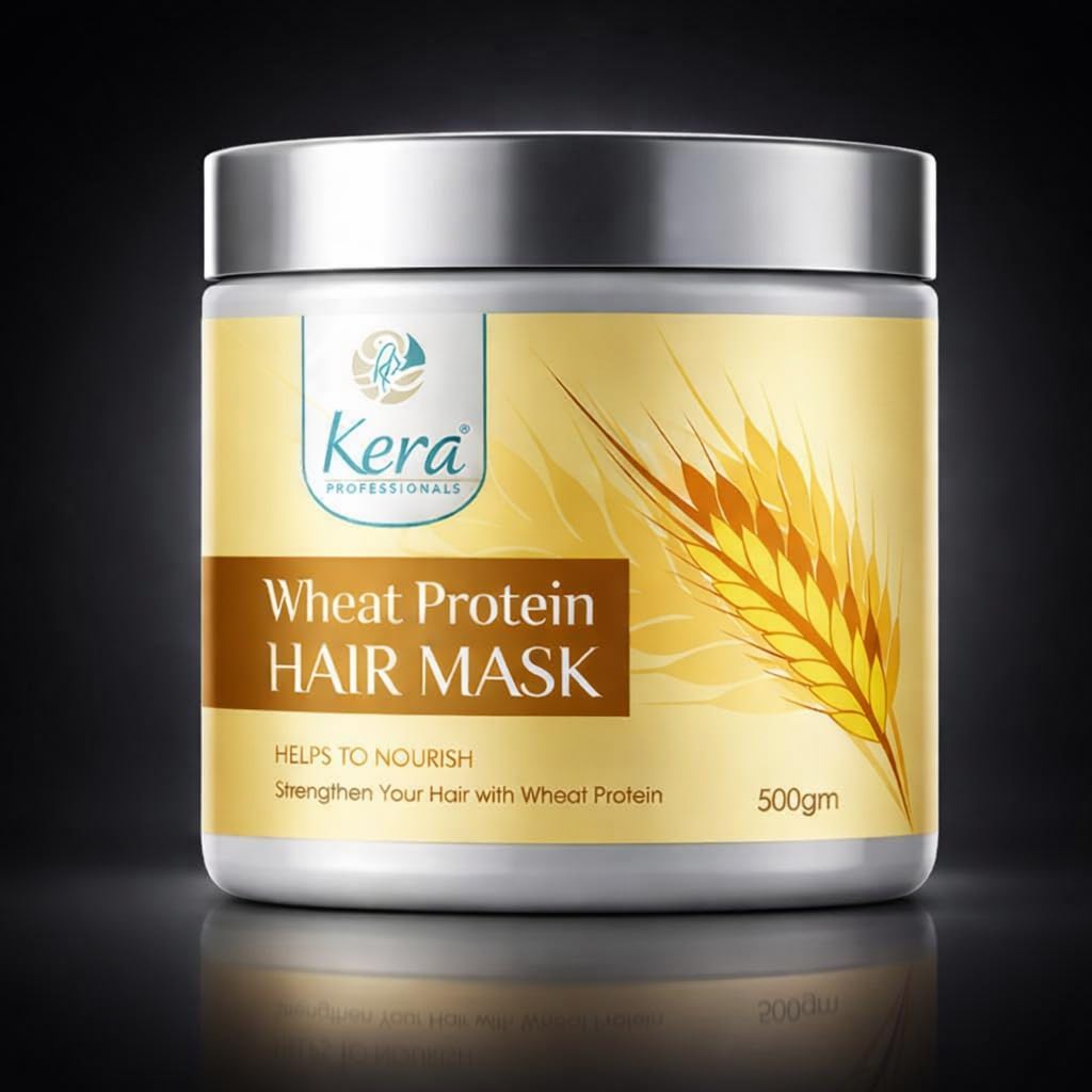 Wheat Protein Hair Mask | Strengthening & Nourishing Hair Treatment | Vegan & Paraben Free Formula | Hair Repair & Smoothness | 500g-image-2