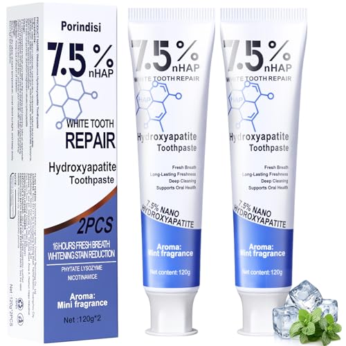 Porindisi Nano Hydroxyapatite Toothpaste – Remineralizing, Whitening & Fluoride-Free Toothpaste for Sensitive Teeth, Cavity Reversal, Enamel Repair & Gum Care, Suitable for Kids & Adults