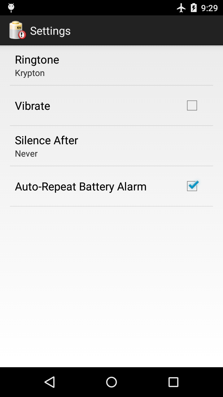 Battery Alarm App on Amazon Appstore