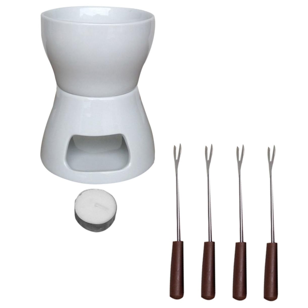HOLIDYOYO 1set Ceramic Chocolate Melting Pot for Cheese Fondue Heating Furnace for Ice and Butter Compact Kitchen Gadget for Home Parties and Afternoon Tea