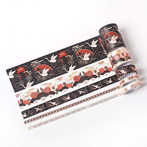 FGHOMEYWXC 1 Scatola di 5 Rotoli e Nastro di Carta Adesivi Fai-da-Te Huating (Bronzing)