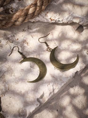 MINACHI Simple Crescent Moon Dangle Drop Earrings, Fashion Statement Jewelry Gift for Women2