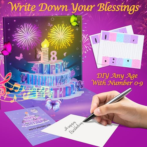 Birthday-Cards-for-Women-3D-Music-Light-Firework-Birthday-Cards-Pop-Up-Cake-Blowable-Candle-Happy-Gift-Birthday-Cards-Greeting-Cards-for-Women-Mom-Wife-Flowers-Butterfly