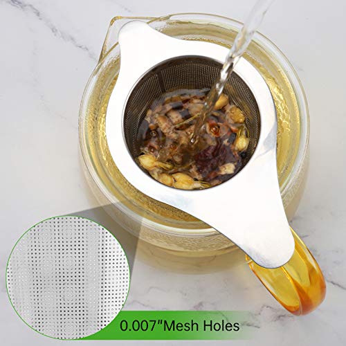 Tea Infuser Basket Stainless Steel Tea Strainer Tea Filter With Small Strainer And Lid Tea Diffuser For Loose Leaf Tea Superior Brewing Experience (One pack silver) - Image 6