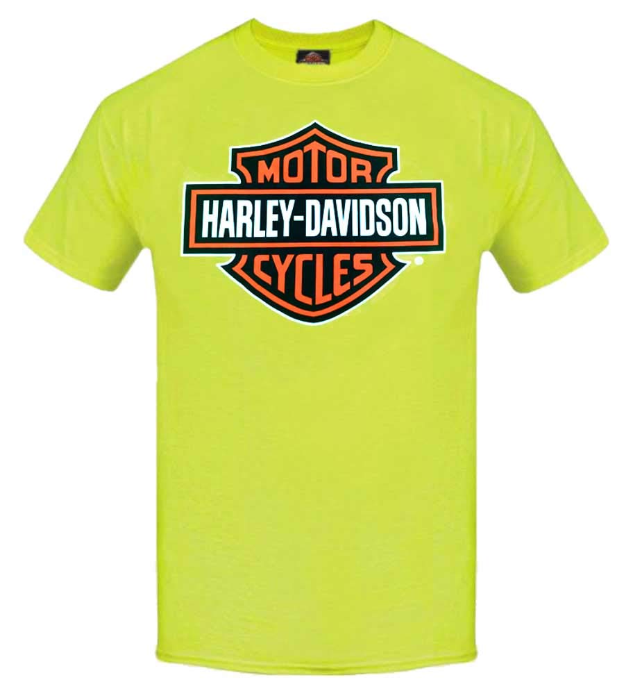 HARLEY-DAVIDSONHarley-Davidson Men's Elongated Bar & Shield Safety Green T-Shirt