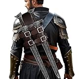 YAIZLBCA Medieval Sword Sheath Faux Leather Double Back Sword Frog, Adjustable Sword Holster, Middle Ages Pirate Viking Costume Renaissance Accessories