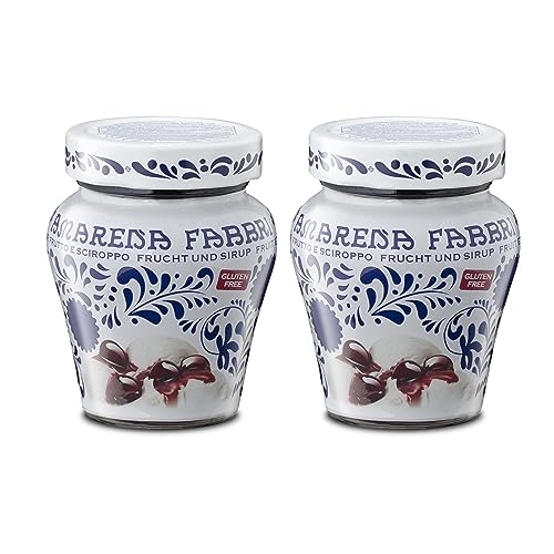 Food-United AMARENA-KIRSCHEN 2x230g | FABBRI 1905 | in Sirup | Halb-Kandiert | Amarene | Amarenakirschen aus Italien | fabbri amarena cherries | für Joghurt-Eis Dessert Topping Garnitur Cocktail (2)