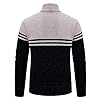 Men's Full Zip Cardigan Sweater Print Stand Collar Fleece Lined Coat Full Zip Long Sleeve Knitwear Classic Knitted Autumn and Winter Lapel Sweater Overcoat Black #4