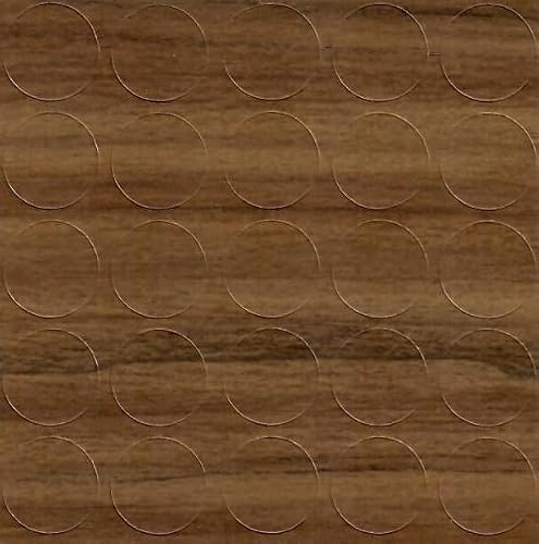 Foldecor Dijon Walnut 14Mm Self-Adhesive Furniture Screw Hole Cover Caps 25 Pcs, Acrylic, Durable, Thin, Perfect For Shelves, Camlock, Confirmates, Egger Compatible