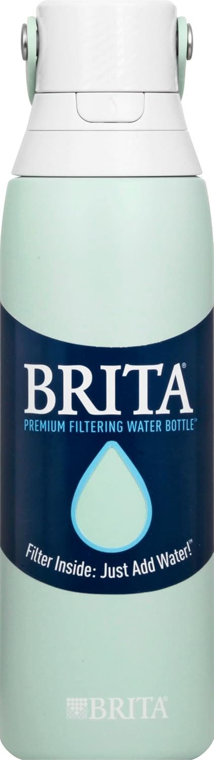 BRITA Stainless Glacier Premium Filtering Bottle, 1 EA