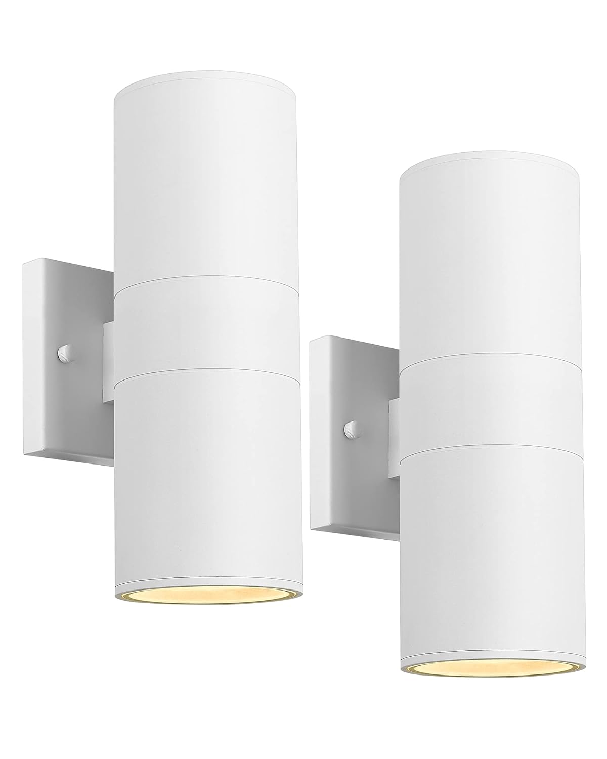 Ken Ricky White Outdoor Wall Lights Exterior Sconces Wall Lighting with Tempered Glass Cover Cylinder Outside Light for