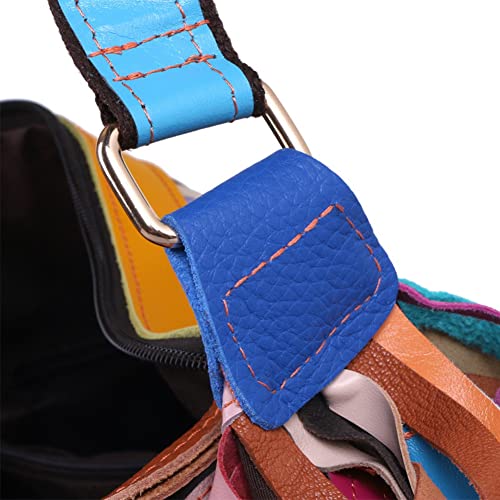 Bolso multicolor de cuero genuino para mujer miniatura 6