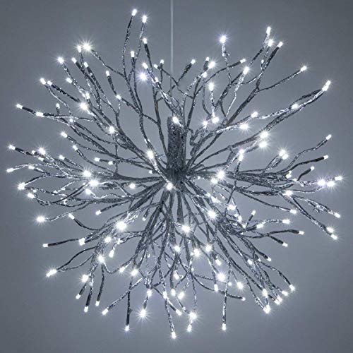 Wintergreen Lighting 24 Silver Star Burst Fairy Light Ball Cool