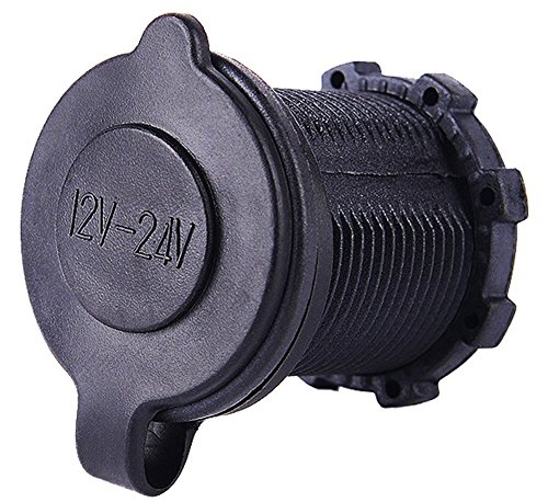 Carviya Waterproof Automotive Motorcycle Car Cigarette Lighter Female Socket Plug Power Outlet 12V-24V With Cable #TOP2
