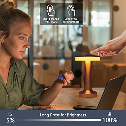 Sunligtgo Nightstand Lamp Set Of 2, Portable Table Sensor Control Beside Lamps, Kids Night Light With Stepless Dimming & Charging Completed Tip Light & 3 Colors Changing #TOP4