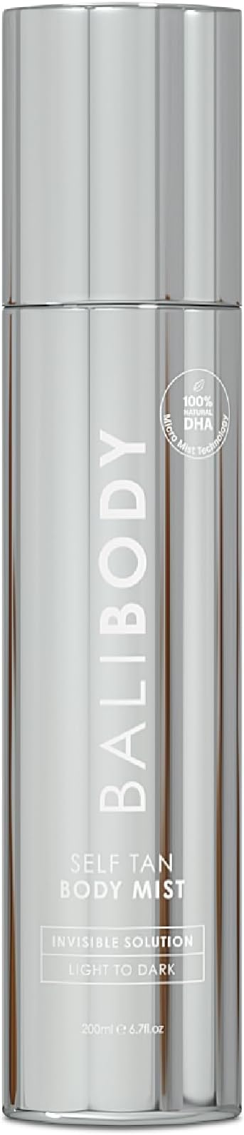 Self Tan Body Mist | Vegan, No Transfer, Non-Sticky Formula | 100% Natural DHA, Dye-Free | 360º Micro Mist for Seamless Application | Dark, True to Tone Tan in 4-6 Hours (200 ml/6.76 fl oz)