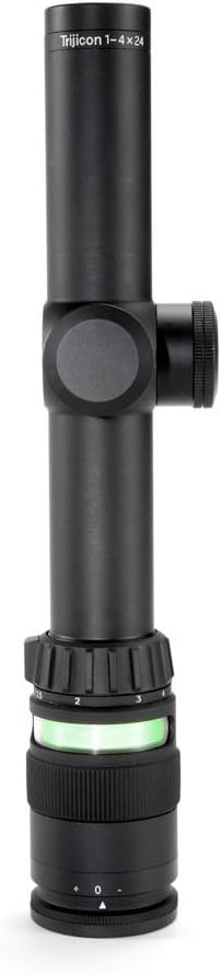 Trijicon 200054 AccuPoint 1-4 x 24mm Obj 97.5-24.2 ft @ 100 yds FOV 30mm Tube Black German #4 Crosshair Green Dot