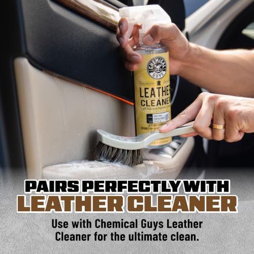 Chemical Guys, Nifty Leather Detailing Brush, Synthetic Horse Hair | Safe on genuine, synthetic, vegan, colored leather, angled head keeps hands clean, pairs with Chemical Guys Leather Cleaner - image 6