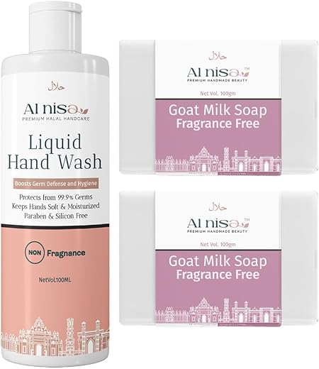 Fragrance Free Liquid Hand Wash for Hajj/Umrah, Fragrance Free Goat Milk Soap Set of 2, 100gmx2, Paraben &amp; Silicone Free, ...