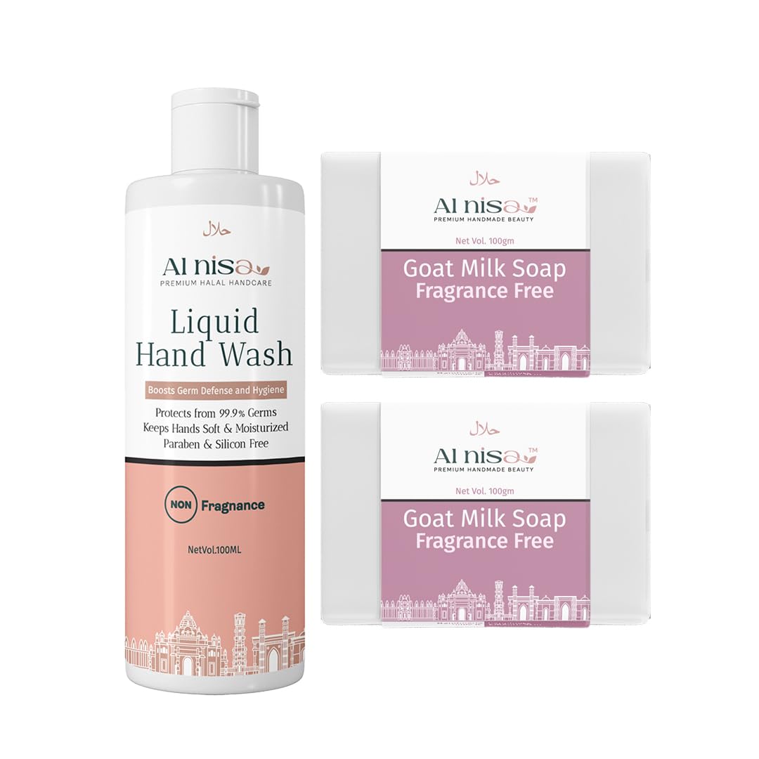 Unscented 3.5oz Liquid Hand Wash, 2 x 3.5oz Goat Milk Soap