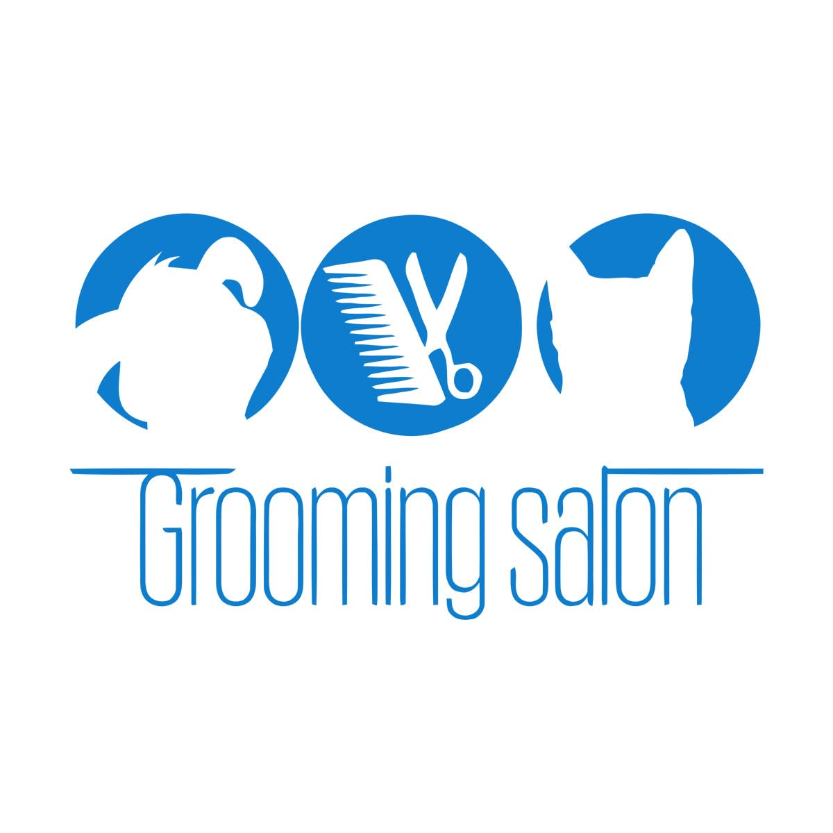 Engraving Decals Pet Grooming Salon Animals Dog Cat Pet Shop Logo 72x121.1cm Multiple Size Options Extra Large Blue