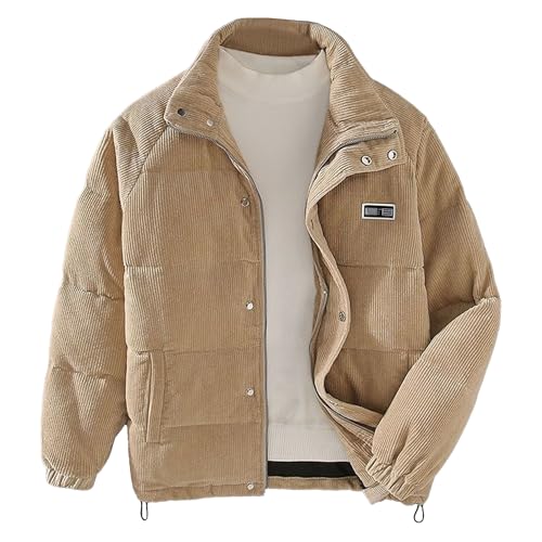 Manteau chaud en velours homme isolant à col montant contre le froid hivernal