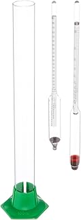 Hydrometer Kit - Triple-Scale Hydrometer Alcohol 0-200 Proof and Tralle Hydrometer with Test Jar - Accurately Test your Liquor Alcohol, ABV and Gravity of your Wine, Beer, Mead or Kombucha