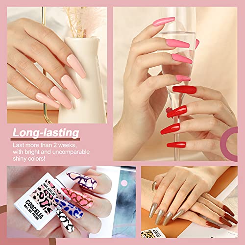 COSCELIA 5 * 15 ML UV Nail gel Set mit 110W UV/LED Nagellampe Set UV Gel Nail Polish Glitzer DIY Nagellack Nagel Kit – Bild 4