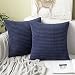 MIULEE Funda de Cojín Fundas de Almohada Suave Decorativa Cuadrado Pana Granulado Poliéster para Hogar Sofá Silla Cama Sala de Estar Dormitorio45x45cm 2 Piezas Azul Oscuro