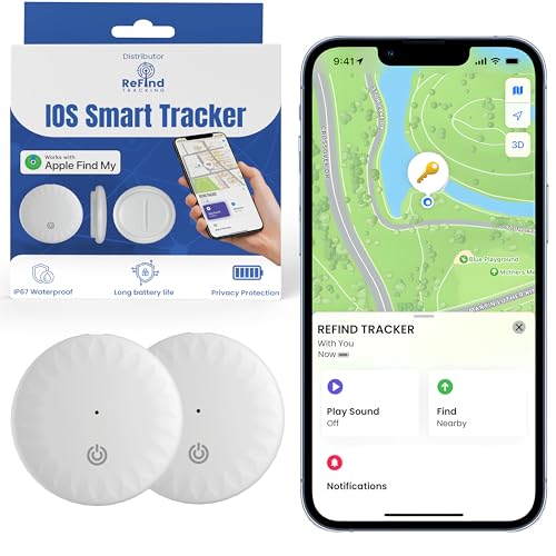 ReFind Air Tracker per IOS (certificato Apple), Find My Mini, GPS Tracker Tag per chiavi, animali domestici, portafogli e bagagli (2)