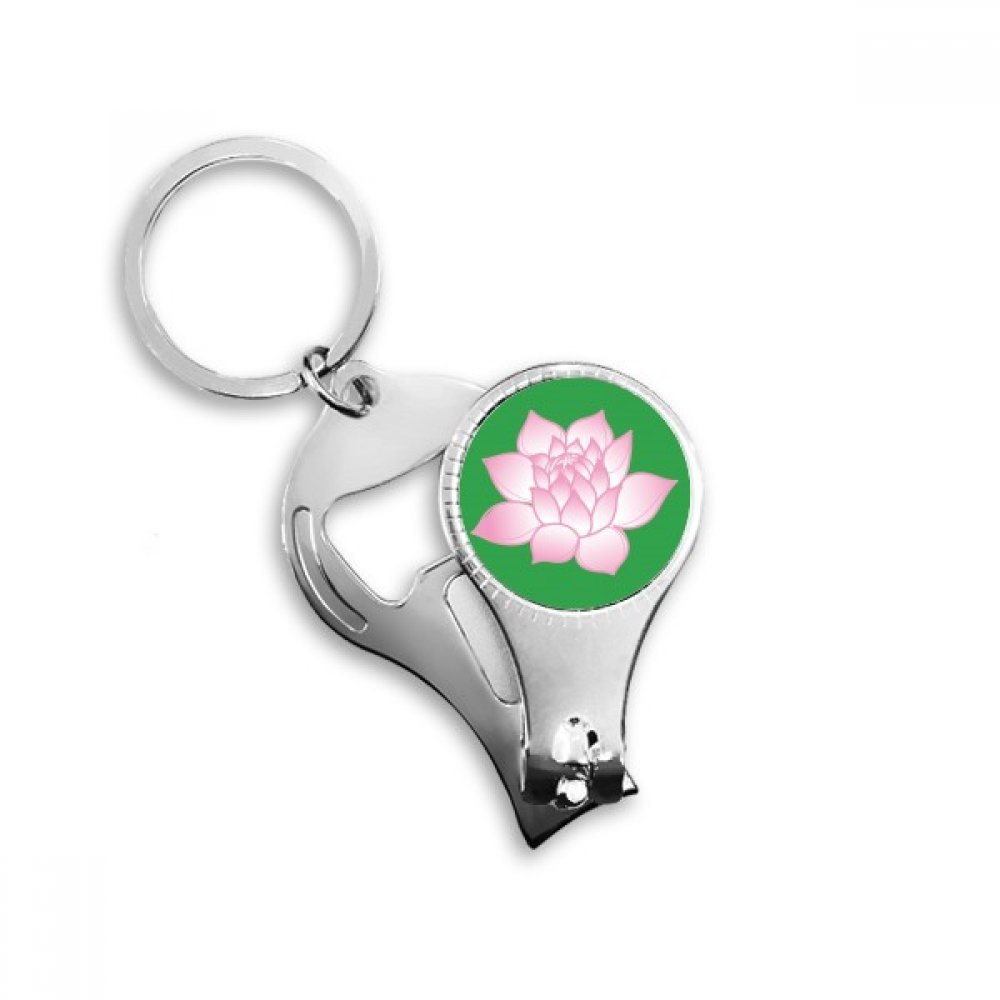 Pince porte-clés coupe-ongles et décapsuleur à motif fleur rose