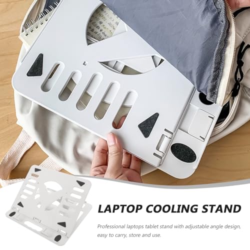 Soporte plegable de plástico para laptop ajustable blanco miniatura 7