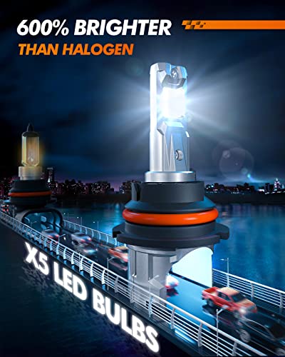 Sealight 9007 Hb5 Led Bulbs, 18000 Lumen 80W 6500K Cool White Led Head Bulbs High And Low, 7 Years Lifespan X5 Upgrade Temperature Control And Adjustable Light Shape - Pack Of 2 #TOP1