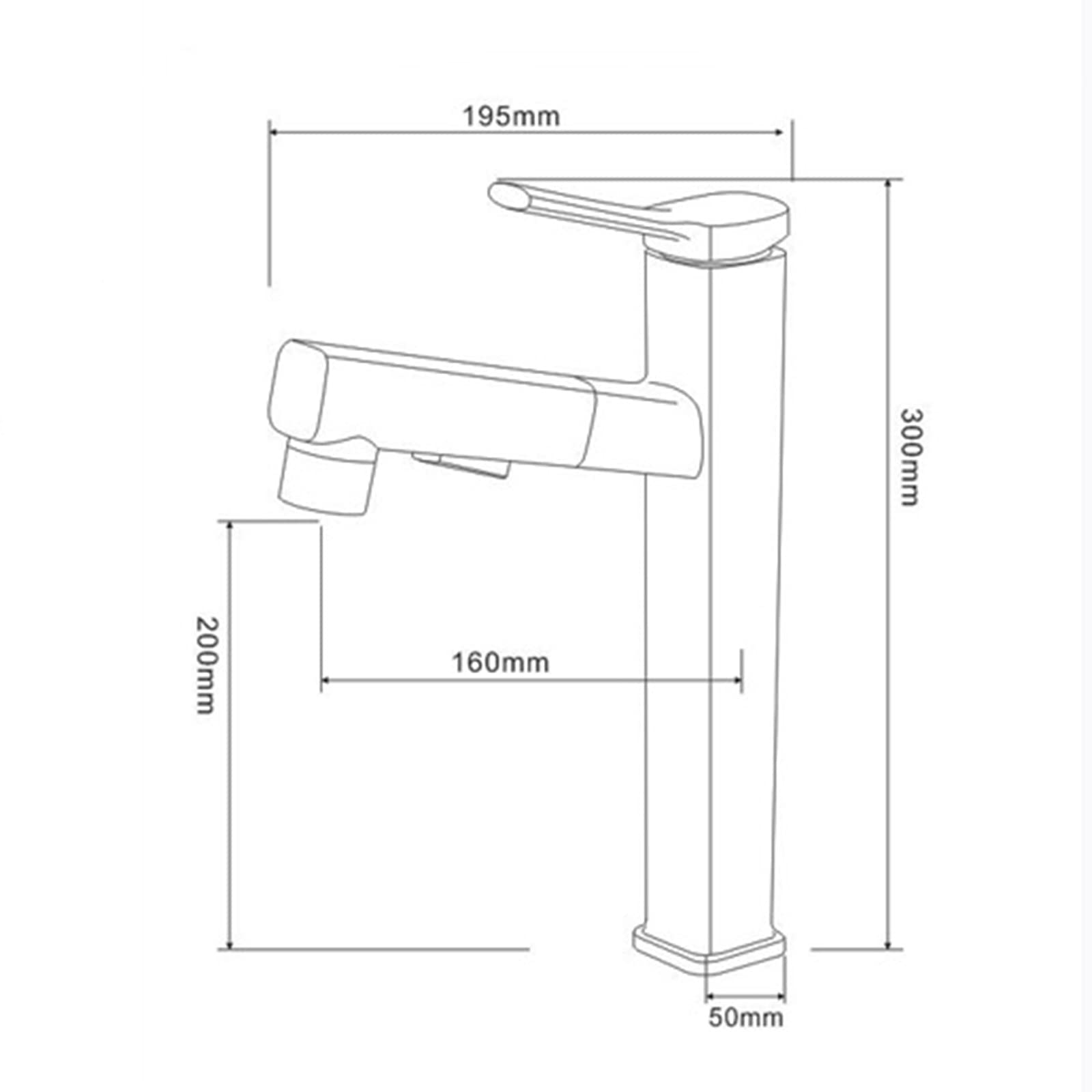 Grifo de baño Cromado de Arco Alto con rociador desplegable 3 Modos Construcción de fácil instalación Uso en Cocina y baño