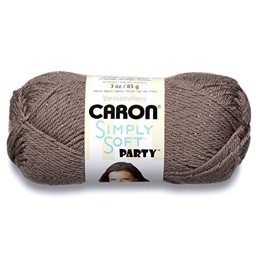Caron Simply Soft Party Yarn - (4) Medium Waist Gauge - 3 oz - For Crocheting, Knitting, Crafting, Brown H97PAR0017
