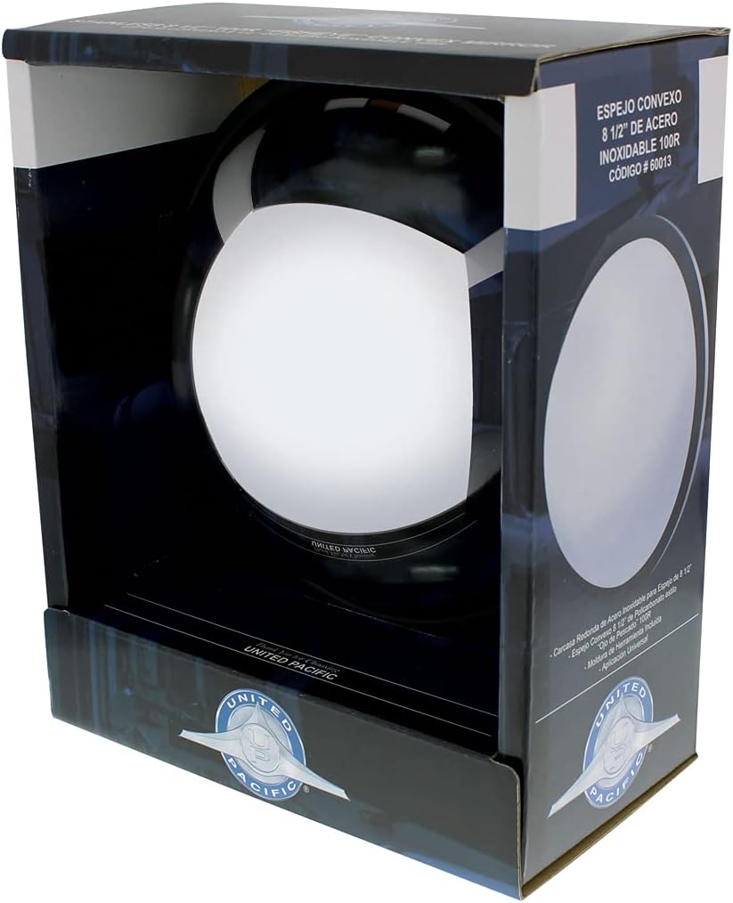 United Pacific 8 1/2" Stainless Steel Convex Fisheye Mirror, Chrome