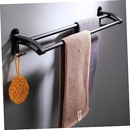 Porte serviette de bain double Tofficu à séchage rapide noir - 4