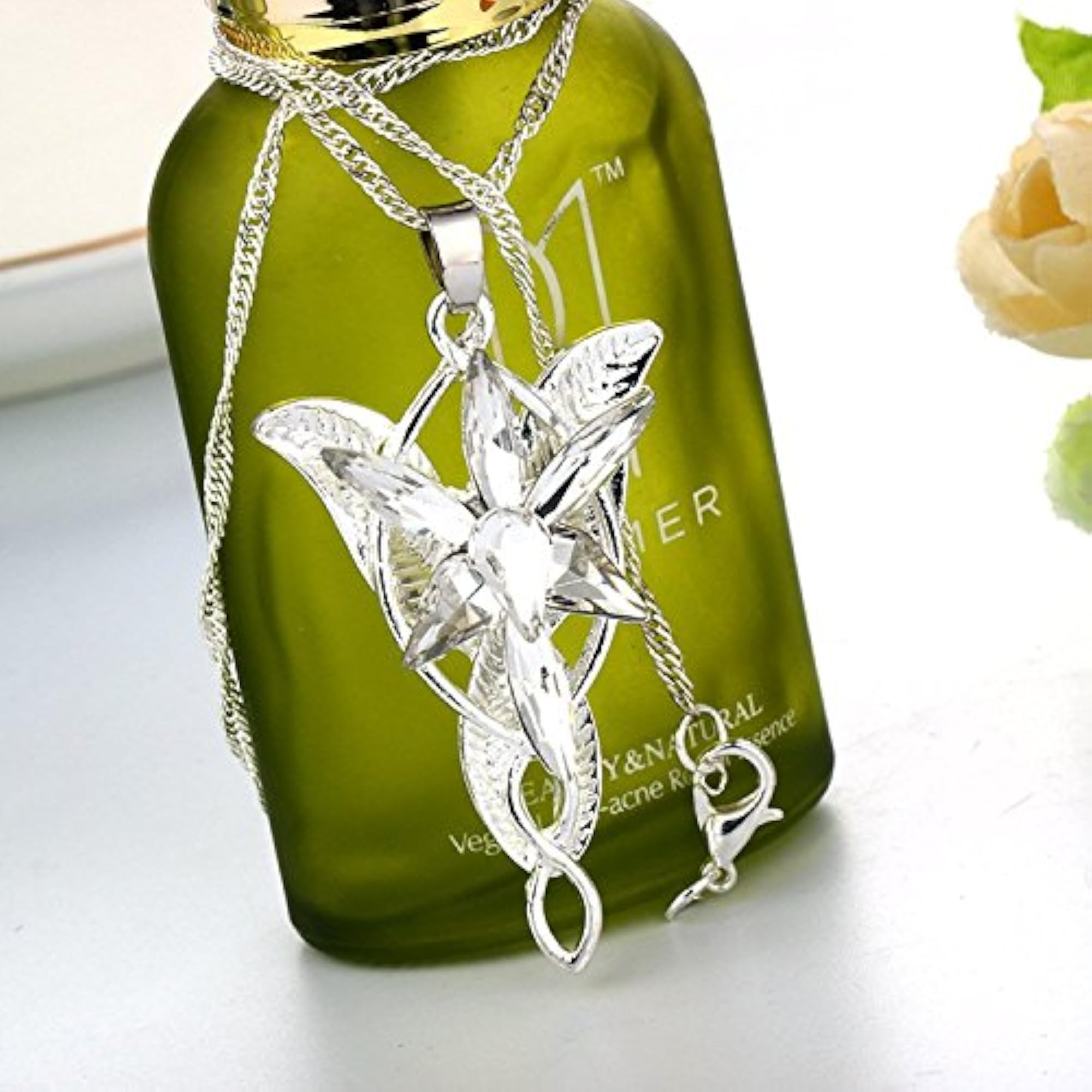 Rhodium Plated Arwen's Evenstar Pendant