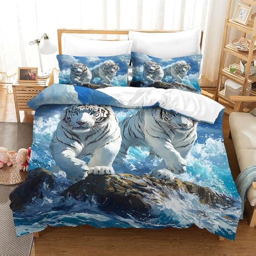 Parure de lit hibou blanc housse de couette microfibre 200x200 - 3