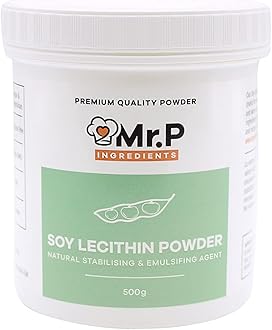 Mr.P Ingredients Soy Lecithin Powder 500g Stabilising & Emulsifying Agent Texture Improver Vegan Vegetarian Halal Kosher Non-GMO (Recyclable Pot)