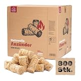 Heumüller Holzwolle 800 Stück Holzwolle-Anzünder Kaminanzünder...